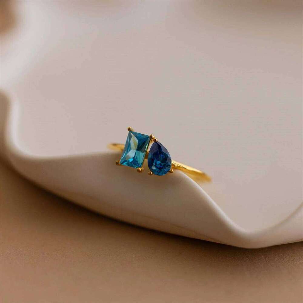 Titanium steel multi-color zircon December birthstone plain ring ring, birthstone, gold-plated color preservation H260312