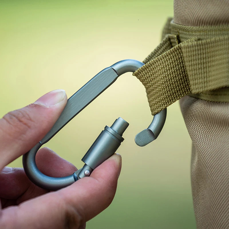 3pcs6pcs12ps Carabiner Set For Key Camping Survival EDC Outdoor Keychain Clip Alloy Aluminum Tactical Caribiner Hook Karabiner 260228