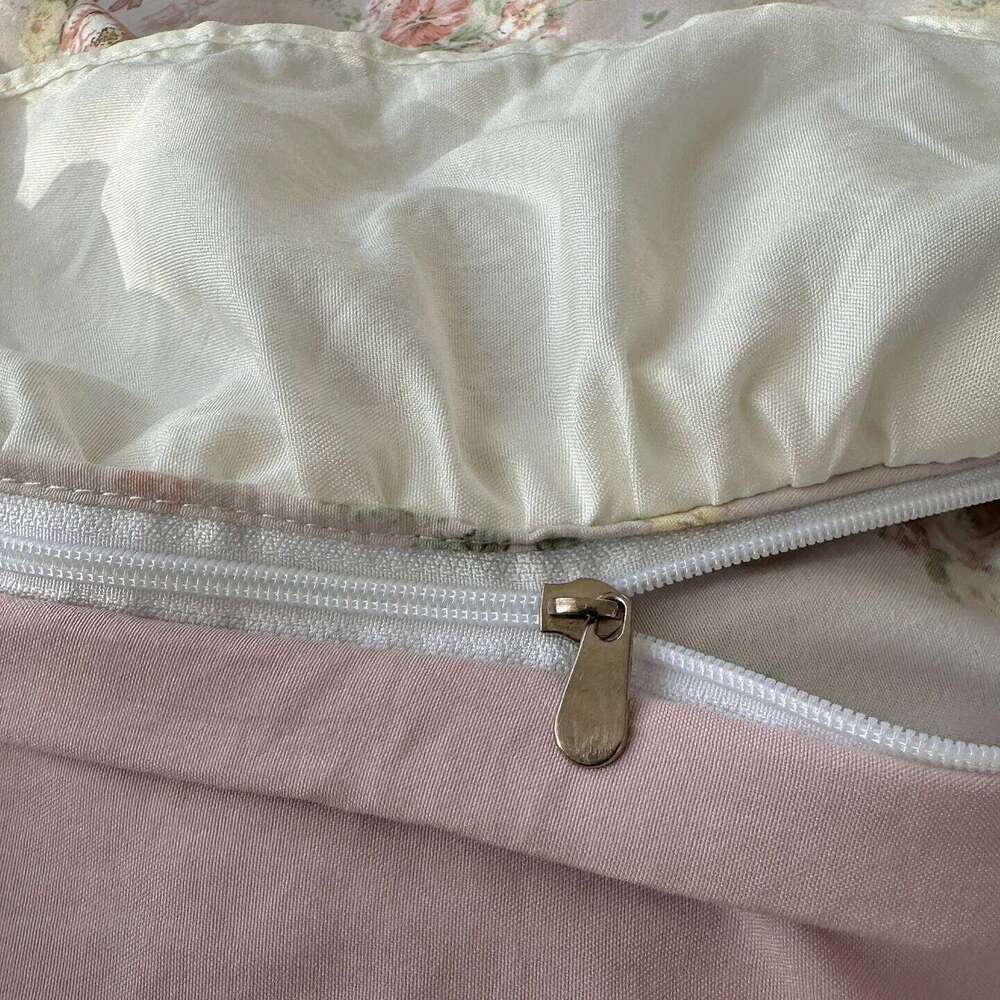 Korean Princess Style Floral Ruffles Bedding Set Washed Cotton Duvet Cover Bed Sheet Pillowcases Single Full Queen Size 3/4Pcs H260312