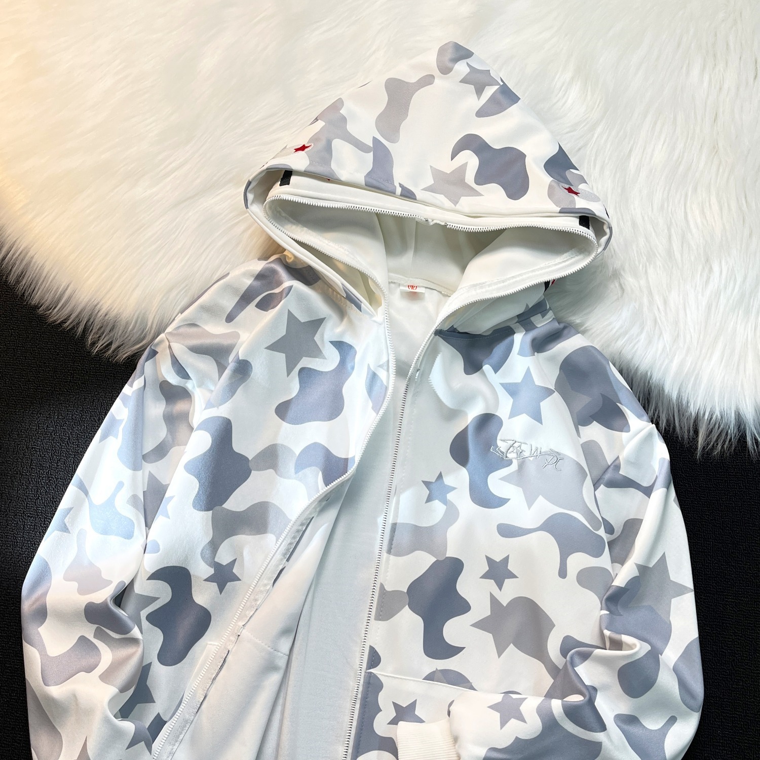 National Trend Designer Hoodie Brand Design Shark Head Towel Embroidery Sweatshirt For Men And Women Full-print Double-hooded Casual Cardigan Jacket