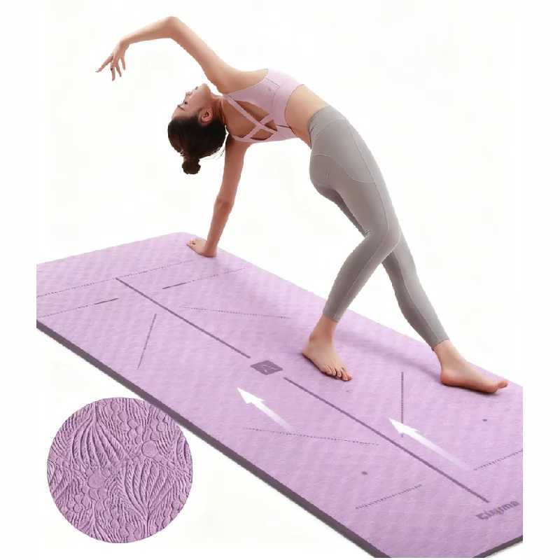 Double layer yoga mat thickened anti slip skipping rope mat widened fitness mat household outdoor yoga mat and auxiliary prod M260312