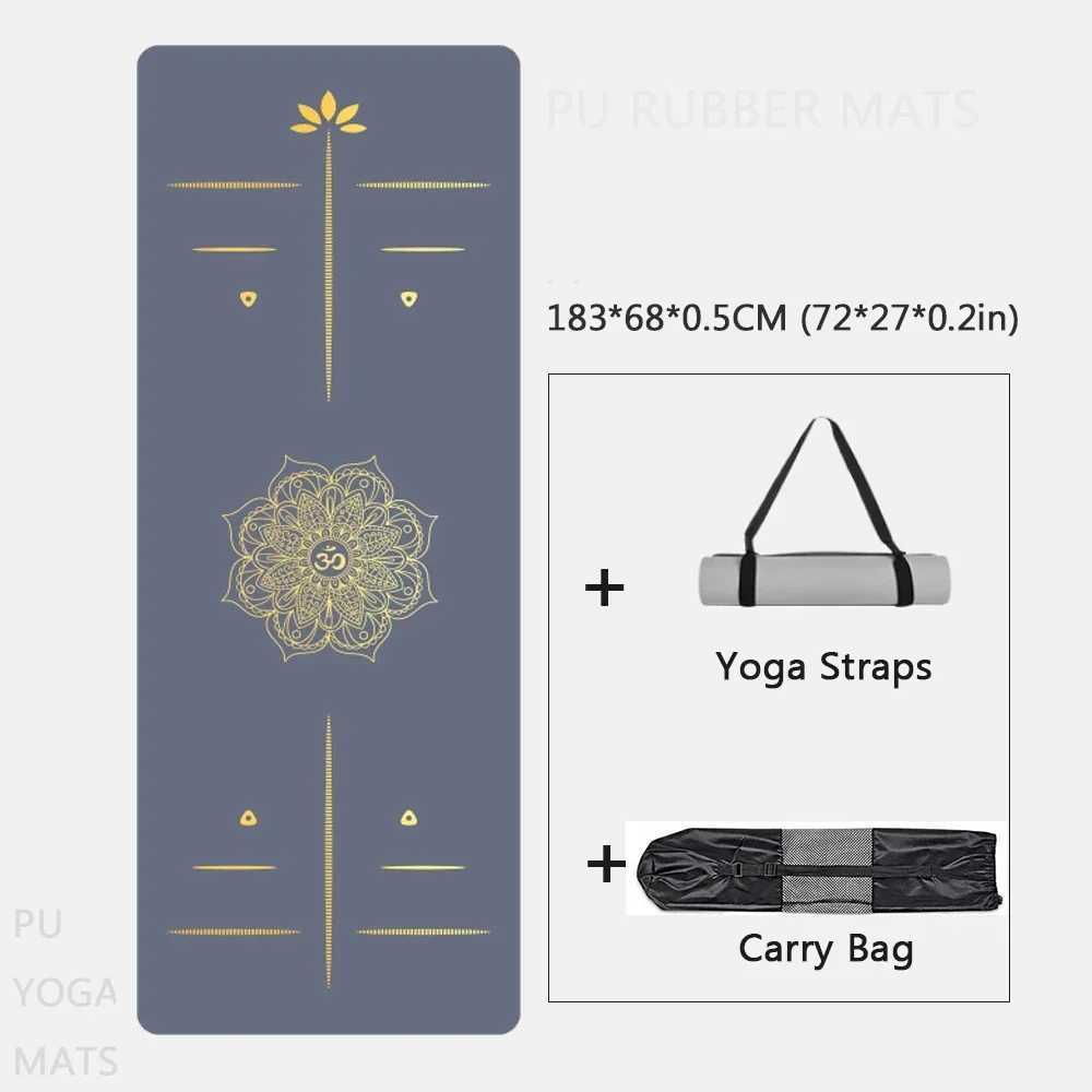 183cm Home Exercise PU Yoga Durable Natural Rubber Yoga Mat Non Slip Tapete Yoga High-quality Sports Pad Gym Fitness Accessories M260312