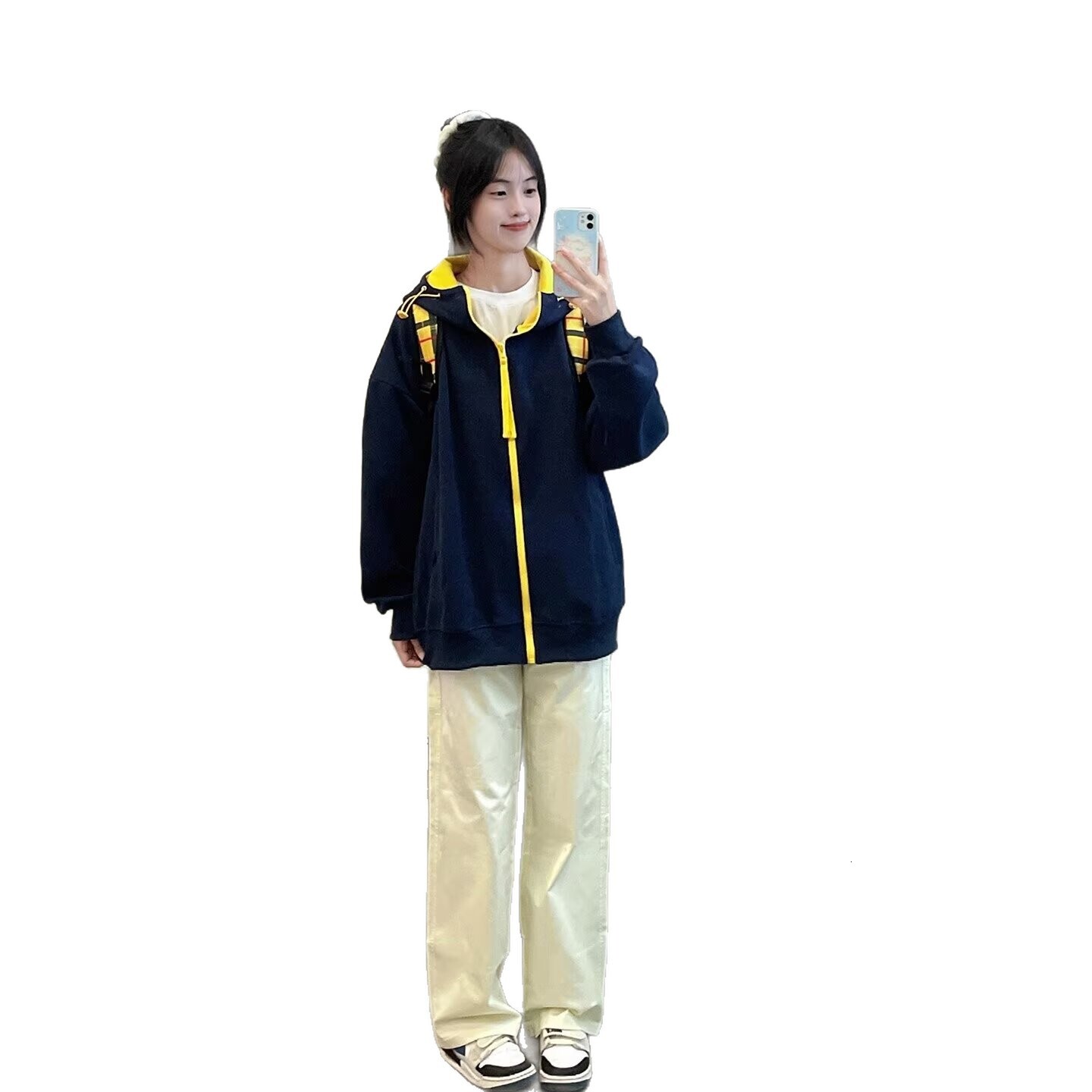 Hooded Cardigan Sweatshirt For Men And Women Spring And Autumn Thin Style Trendy Retro Designer Hoodie Color-blocked Sports Fashion Jacket