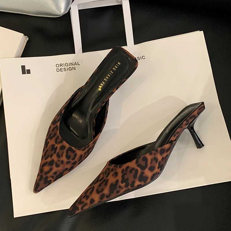 SUOJIALUN 2025 Spring New Women Slipper Fashion Pointed Toe Slip On Ladies Elegant Mules Shoes Thin High Heel Outdoor Dress Slid K260312