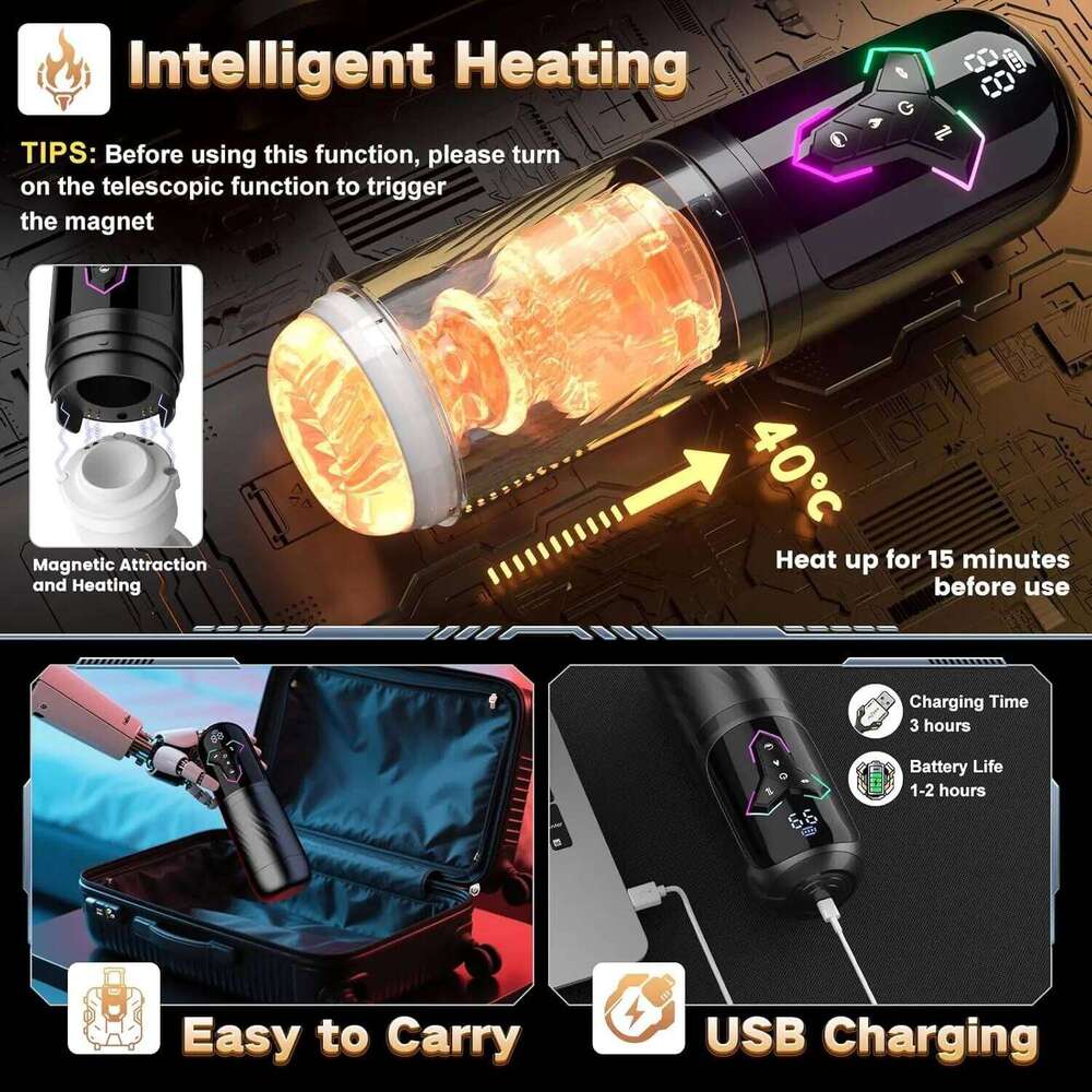 Telescopic Sucking Male Masturbator Vagina Masturbation Equipment Sex Toys Men Goods for Adults Piston Automatic Mastubator Z260311