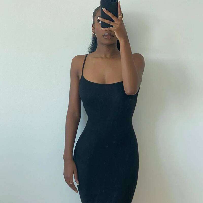 Elegant Bodycon Maxi Dress Women Summer 2024 Sleeveless Backless Sexy Outfits Party Club Sundress Black Birthday Dresses Clothes C260312