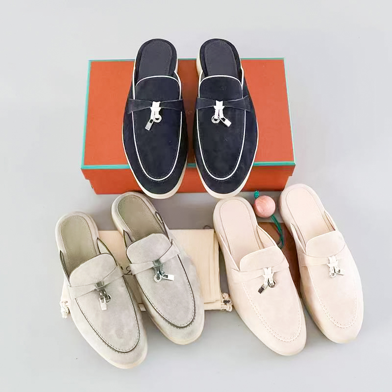 11 Suede leather mule luxury Designer loafer shoe Womens man slide travel casual moccasins dress flat shoe sandal sandale tazz slipper mary jane outdoor blazer shoes