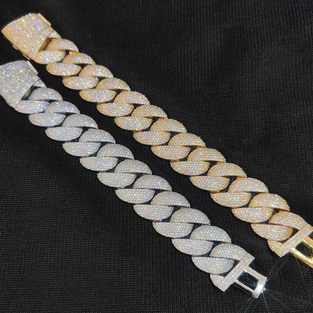 Jewelry 24mm Diamond Chain Men Iced Out Bling CZ SilverGold Plated Rapper Hip Hop Thick Cuban Link Necklace Gift for Him 260304