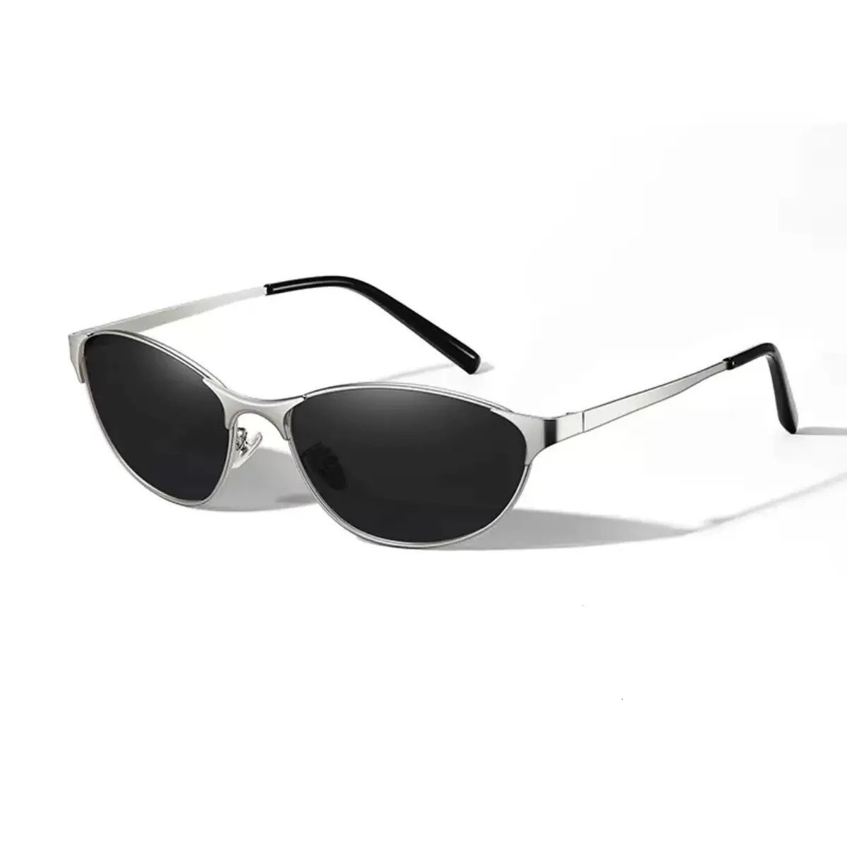 New Hot Girl Street Style Metal Cat Eye Concave Shape American Retro for Women UV Protection Sunglasses