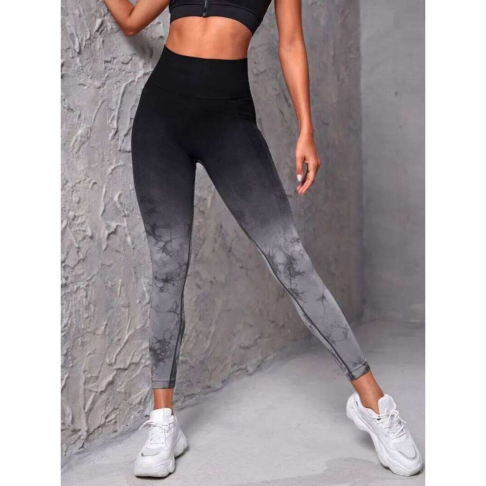 Yoga Pants Women Seamless Push Up Sports Fitness Joggings High Waist Gym Workout Scrunch Tie Dye Running Leggings 26H0311