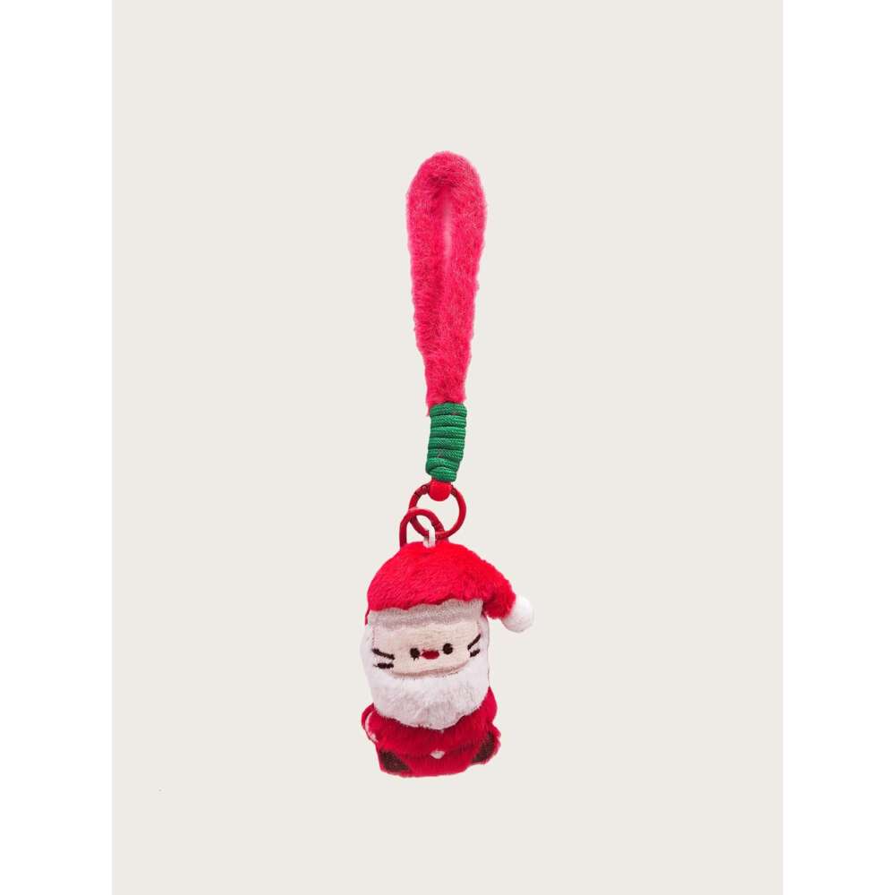 Christmas tree kitten plush toy bag pendant keychain cross-border cute gingerbread man decoration for girls' bags