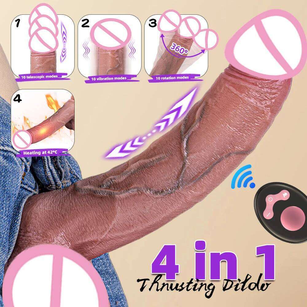 Vibrator dildo xxl realistic big cock telescopic heated spinning penis expansion vibratory massager female couple sex toys 18 Z260312