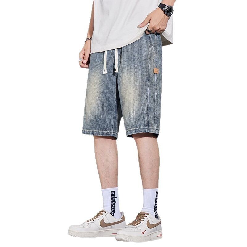 New Summer Mid-length Pants Daily Wear Starry Designer Pants Pattern Denim Shorts Men's Five-point Pants Men's Summer Thin Casual Style