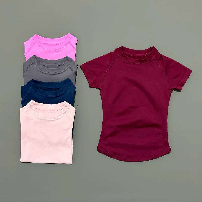 Women Running Sports T Shirt Summer Short Sleeve Round Neck Breathable Stretchy Gym Yoga Fitness Top 26Y0312