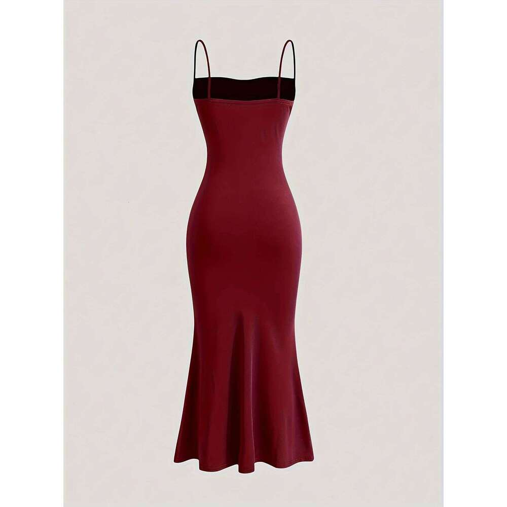 Women's Solid Color Ruched Cami Dress, Elegant Sleeveless for Party Evening Formal Occasions, Ladies Summer Dress C260311