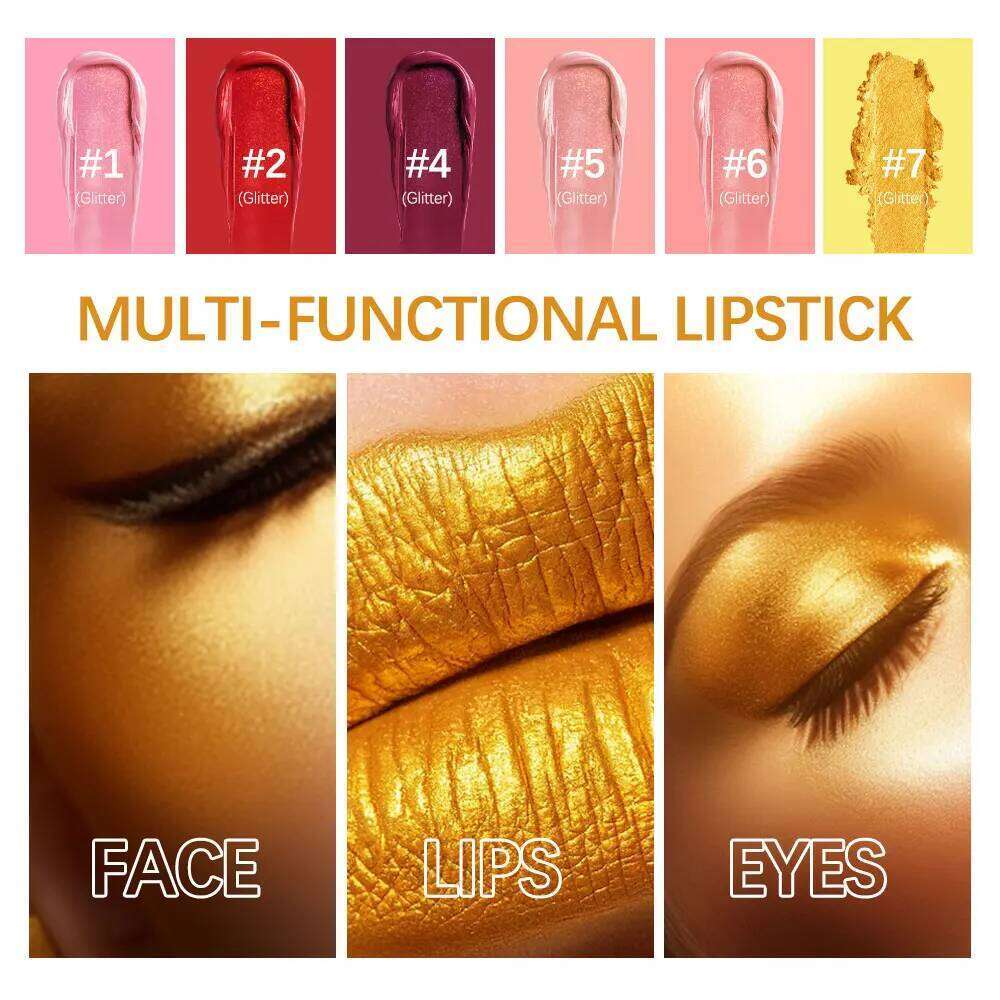 6pcs Matt Lipstick Set Gold Brick Matte Red Pink Waterproof Long Lasting Lip Tint Girl Lipsticks for Girls Woman Pack W260311