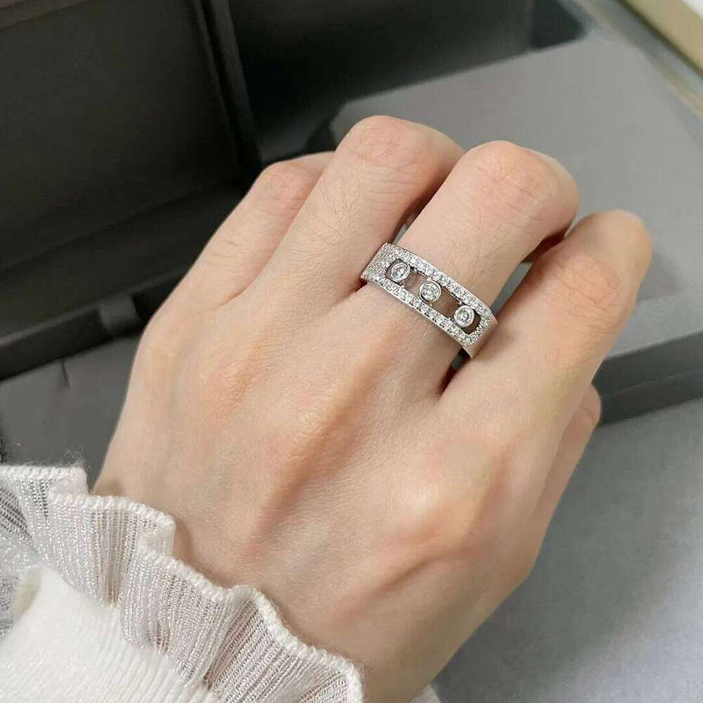 Classic 925 Sterling Silver Zircon Inlaid Activity Couple Ring, A Luxurious Gift. H260312