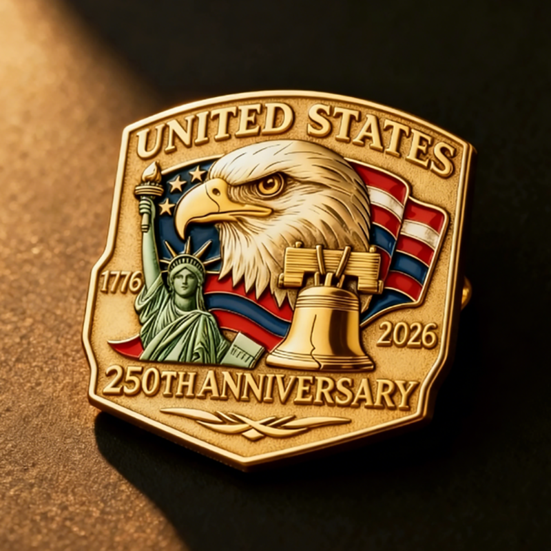 250th Anniversary of American Independence Acrylic Lapel Pin Enamel Badge Brooch A11
