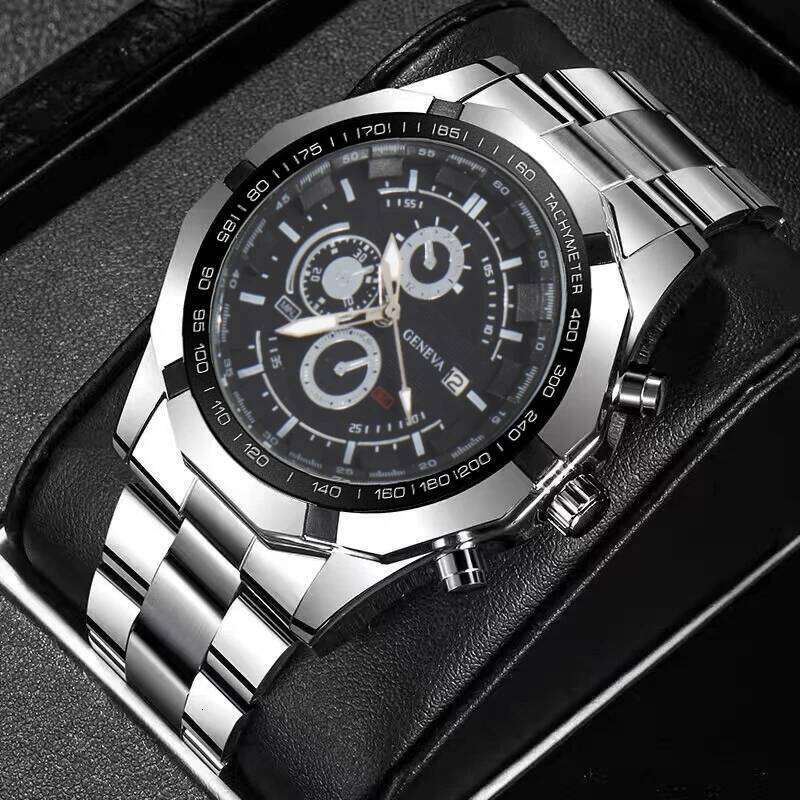 Fashion Mens Sports Watches Luxury Casual Stainless Steel Quartz Wrist Men Business Calendar Watch