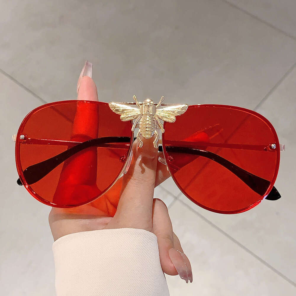 New European And American Bee Toad Mirror Fashion Metal Retro Large Frame Internet Celebrity Same Style Sunglasses