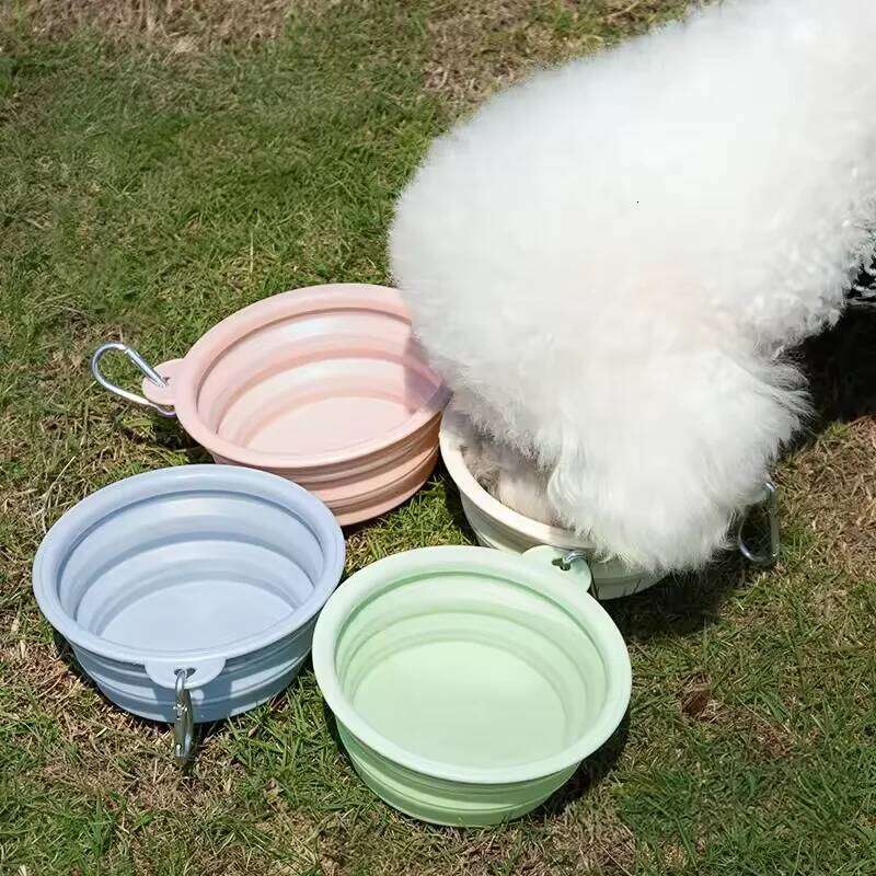 Foldable Silicone Dog Outdoor Travel Portable Folding Cat Food Water Large Capacity Container Feeding Bowl Pet Supplies 26Y0312