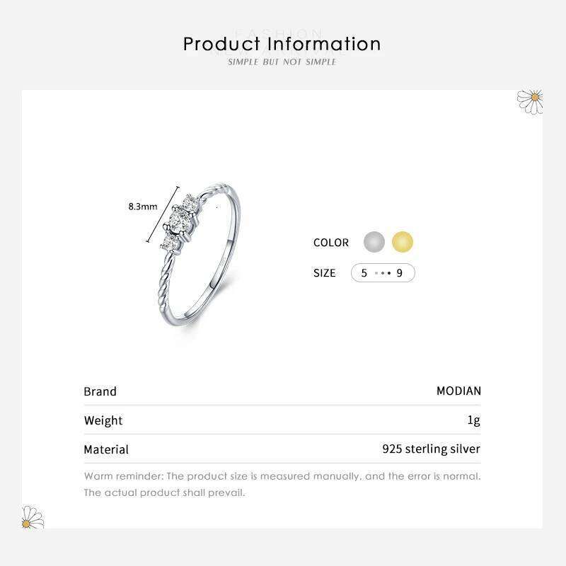 MODIAN Radiant Clear CZ Pure 925 Sterling Silver Classic Finger Ring For Women Winter Christmas Gift Engagement Jewelry Anel H260312