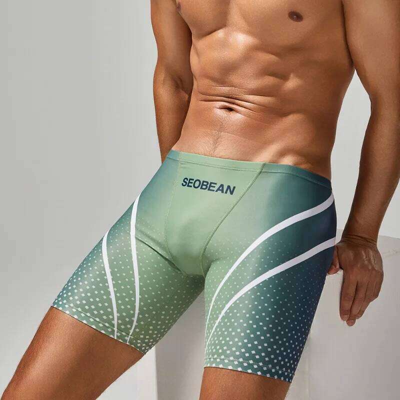 2025 summer new men's long seaside hot spring bath swimming trunks Z260312