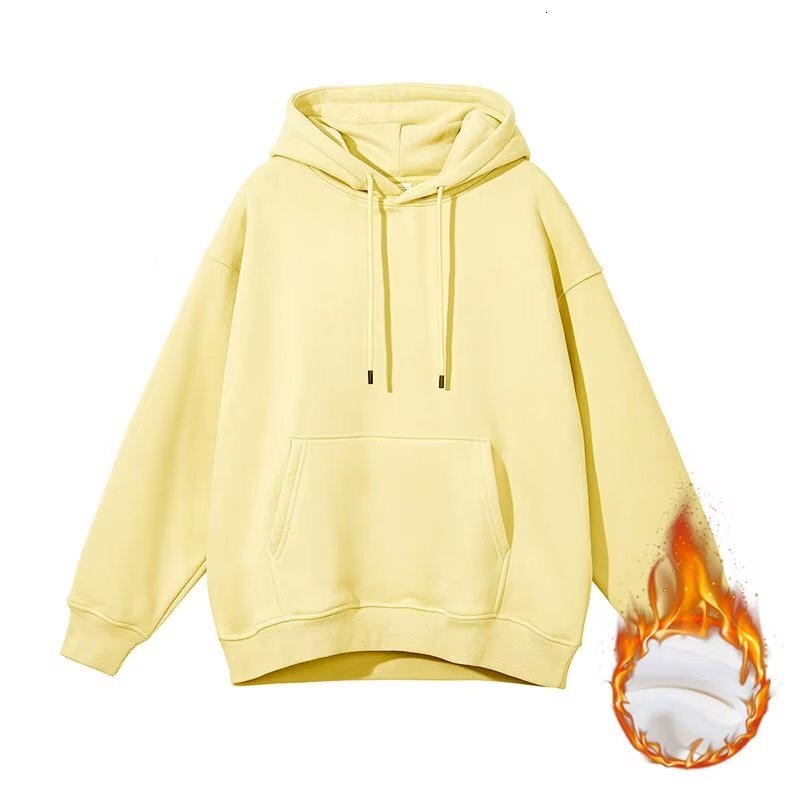 Autumn/winter Fleece-lined Oversize Hoodie For Designer Hoodie Trendy Men Casual Loose Thick Hoodie