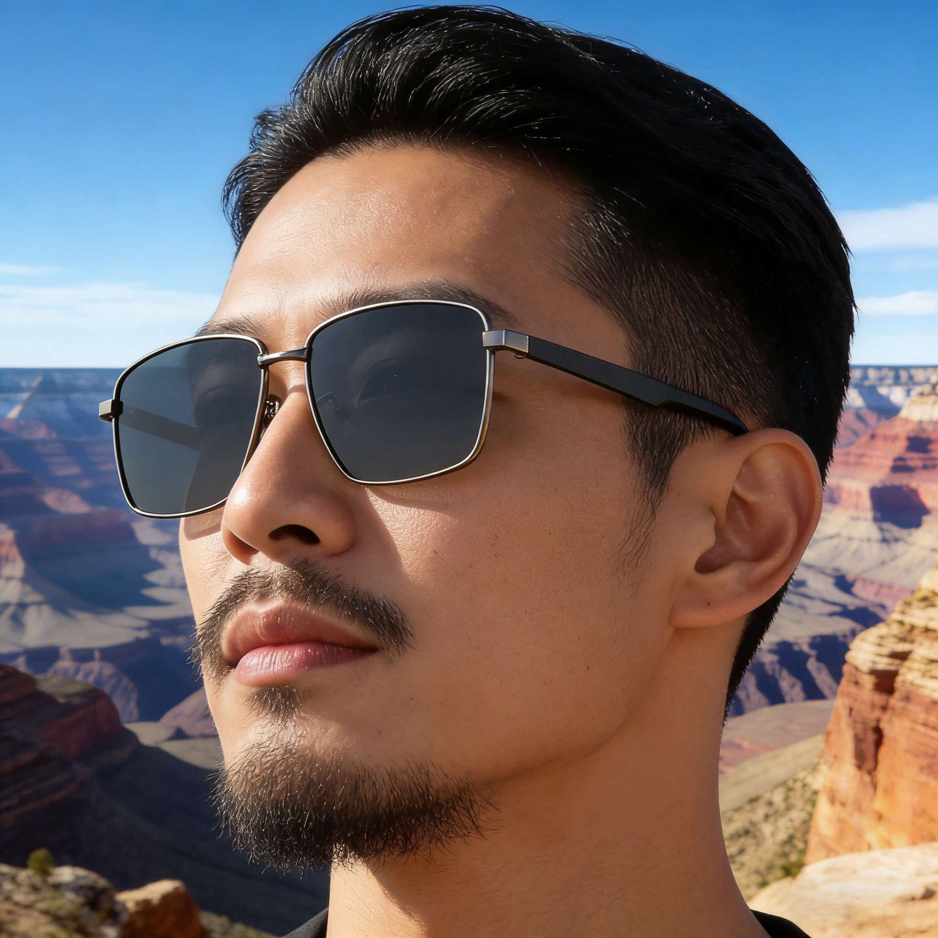 2026 New Fashion Square Frame Polarized Personalized Retro Versatile Sun Protection Sunglasses for Men,