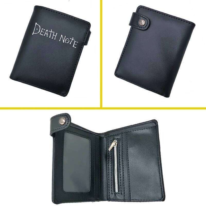 Death Note Anime Black PU Leather Short Wallet Card and Coin Purse for Boys Girls Gift