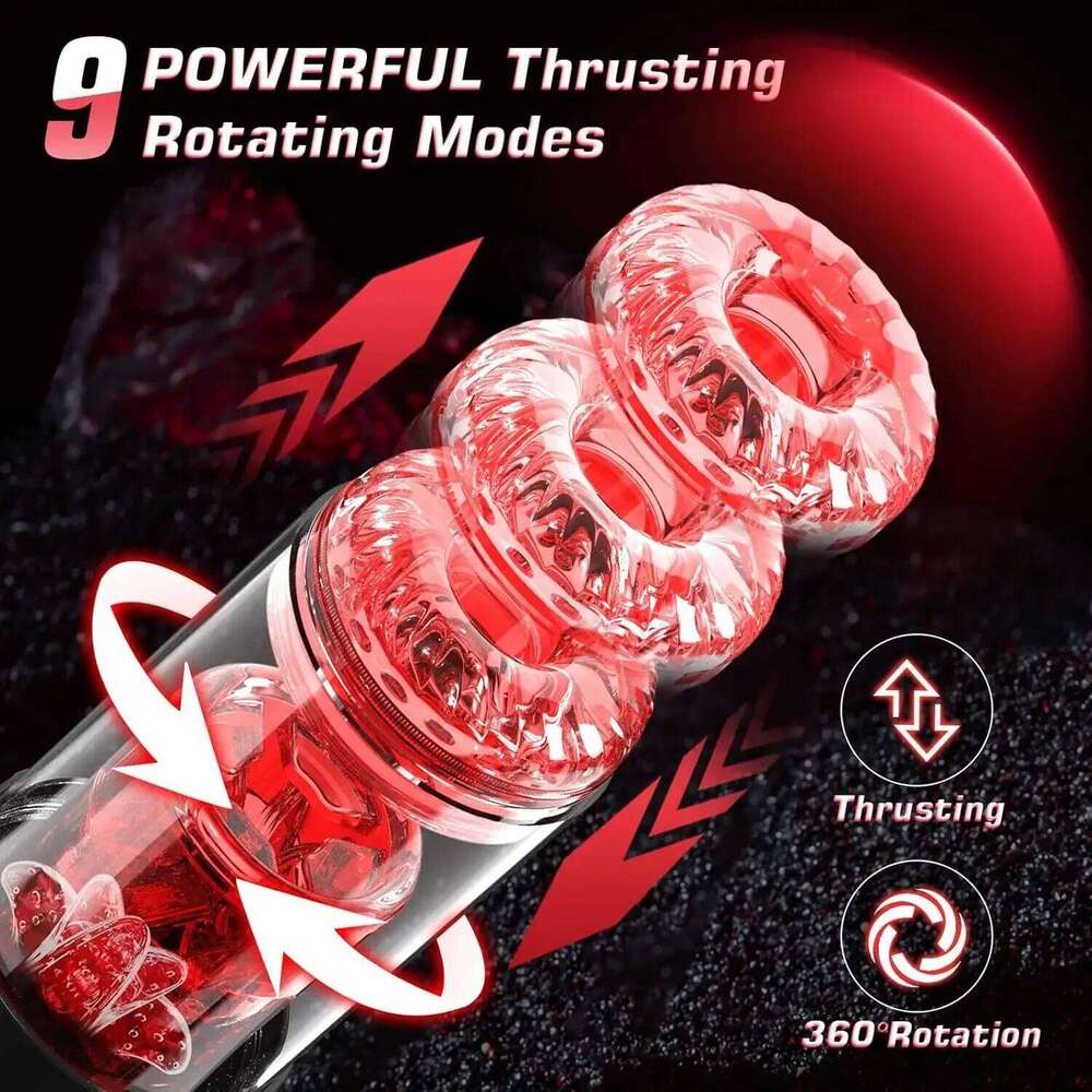 Automatic Telescopic Thrusting Rotating Male Masturbator Cup Licking Vibrating Masturbation Blowjob Pussy Adult Sex Toys for Men Z260312