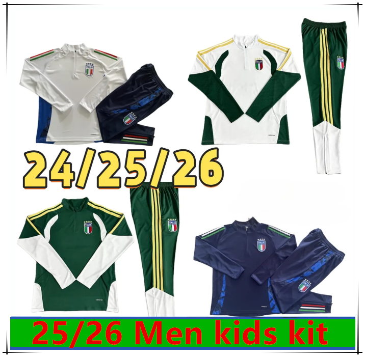 25 26 27 Italy ADULT tracksuit survetement Training suit soccer 2026 2027 Italia man kids football TRACKSUITS set jacket chandal futbol sportswear