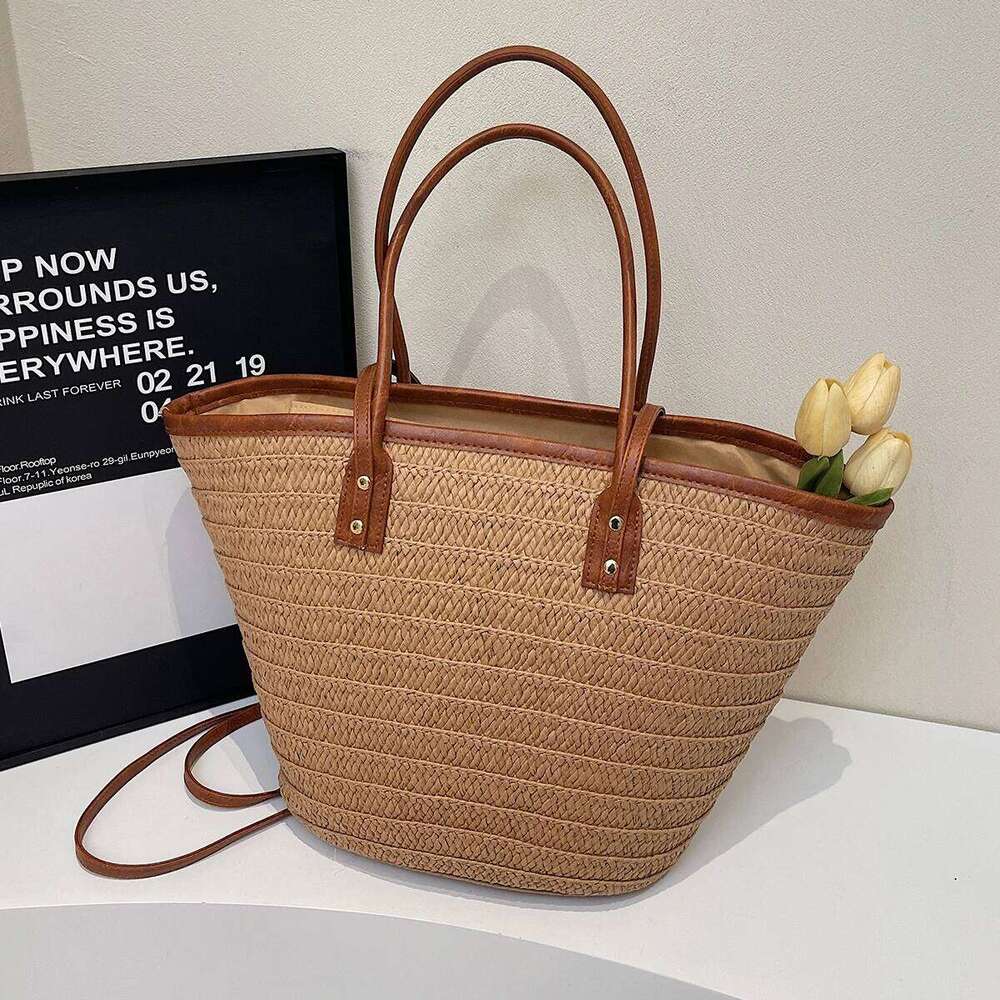 Shoulder Forest Straw Women's Seaside Vacation Woven Beach Summer Handmade New Style With Skirt, Tote Clothing To Work Bag, Travel WONST
