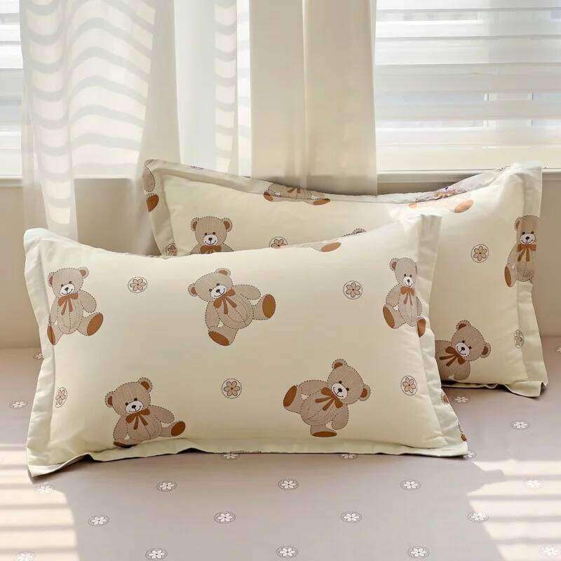 Cute Bear Duvet for Teens, 3-Pieces Set 100%Cotton Comforter Cover with Pillow Shams, Soft Comfortable Kids Bedding H260312