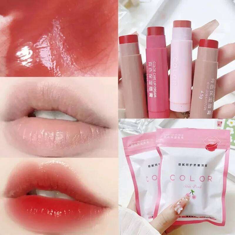 3-Piece Water Glow Oil Long-Lasting Moisturizing Anti-drying Plumping Colored Balm Lipstick Fade Lip Line Makeup Set W260311