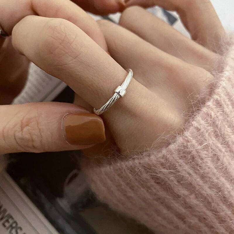 925 Sterling Silver Designer Jewelry Texture Simple Adjustable Rings For Women Stackable Accessories Prevent Allergy H260312