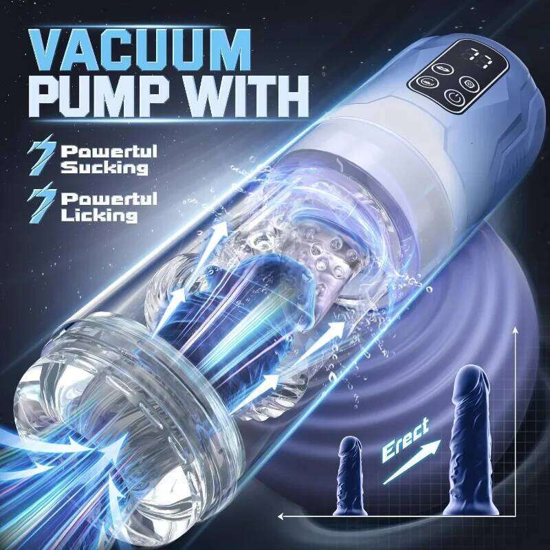 Masturbator Penis Pump Male Sex for Men 7 Thrusting Rotating Vibrating Sucking LCD Adult Toys Pumps & Enlargers Z260312