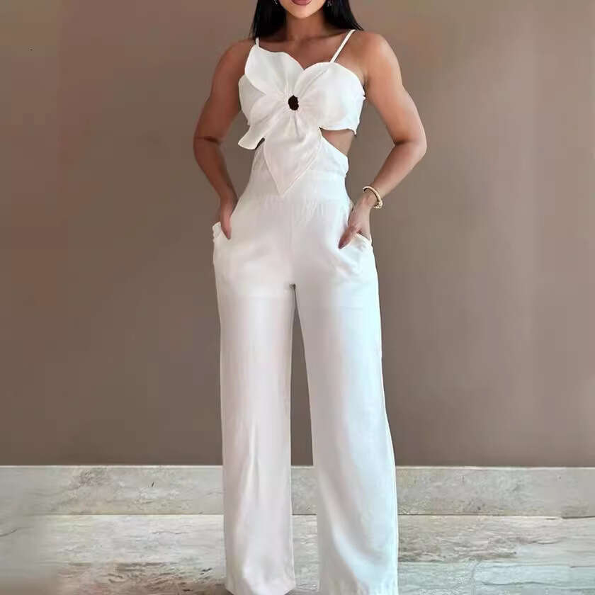 2024 Cross-Border Fashion Casual Backless Jumpsuit for Women