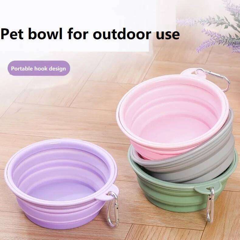 350ML Folding Dish Collapsible Pet Dog Cat Water Bowl Drinking Fountains for Dogs 26Y0312