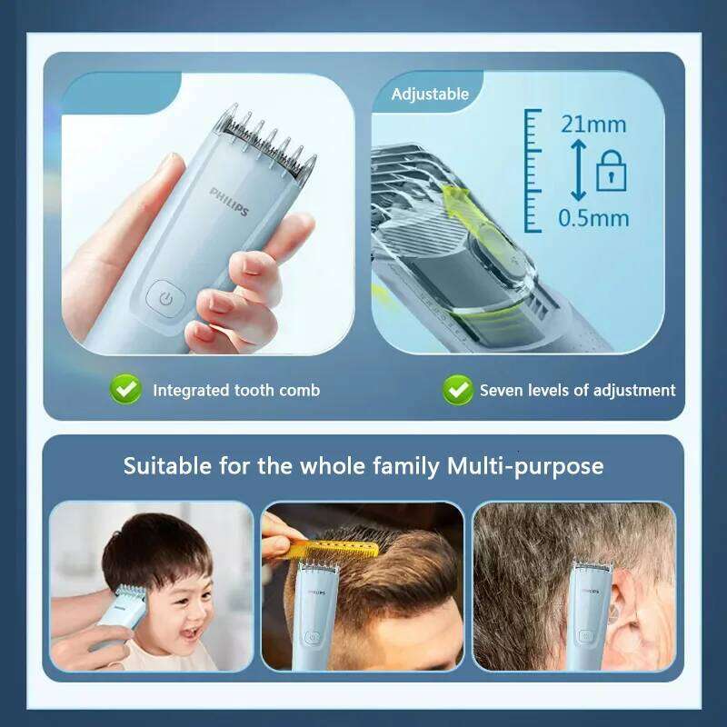 Philips New Clipper HC3688 Men's Professional Electric Hairclipper Trimmer Hair Cutting Machine with Length Adjustable Kit C260312