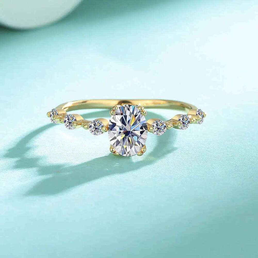 SG 1carat Moissanite 925 Sterling Silver For Women Men Rose Gold Egg-shaped Wedding Ring Fine Jewelry Christmas Gift D VVS1 H260312