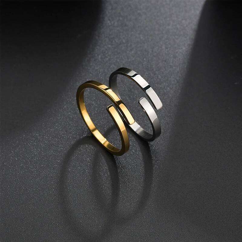 Minimalist Open Rings For Women Stainless Steel Gold Plated Ring Women's and Men's Finger Accessories Jewelry Gift Wholesale H260312