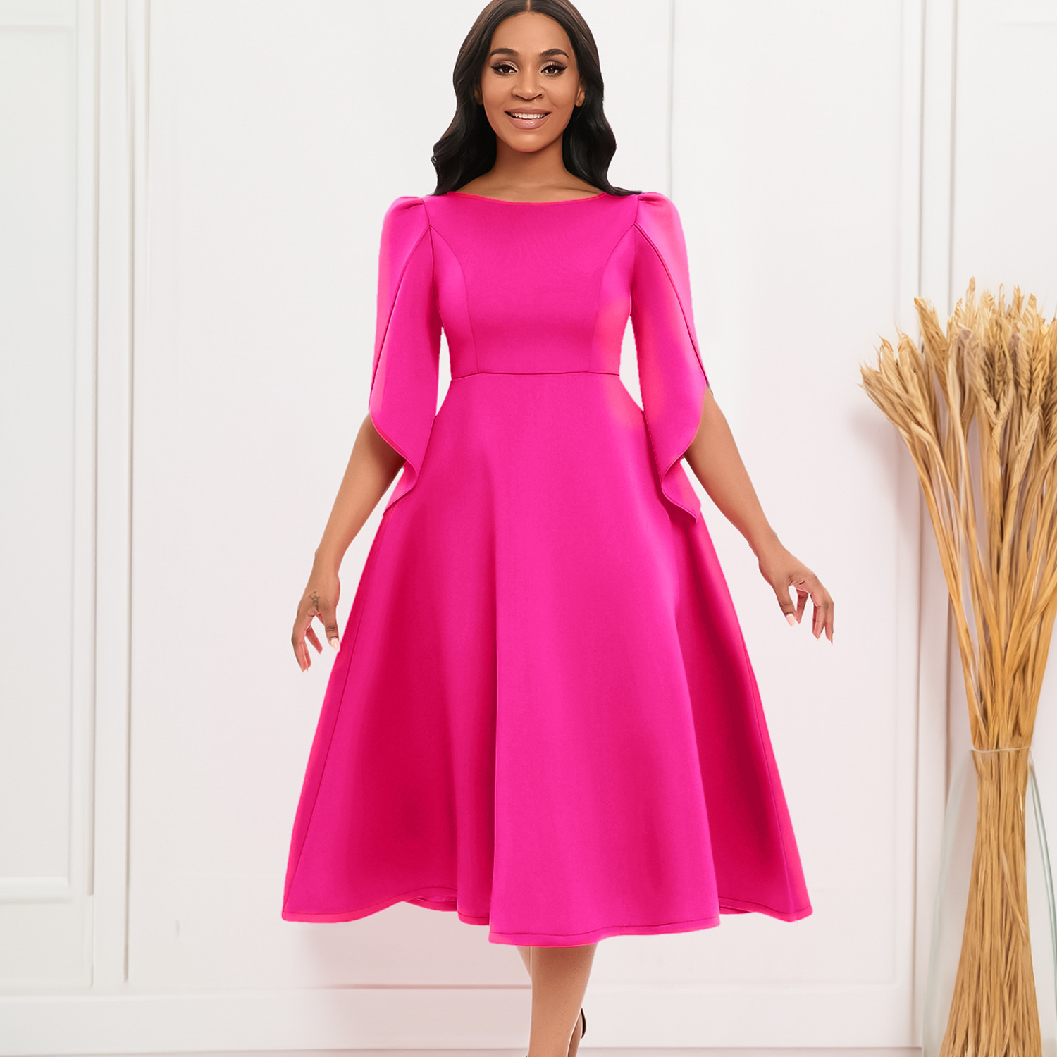 D413 Womens Fashion 2023 Autumn New Elegant Fashionable Party Dress with Large Hem