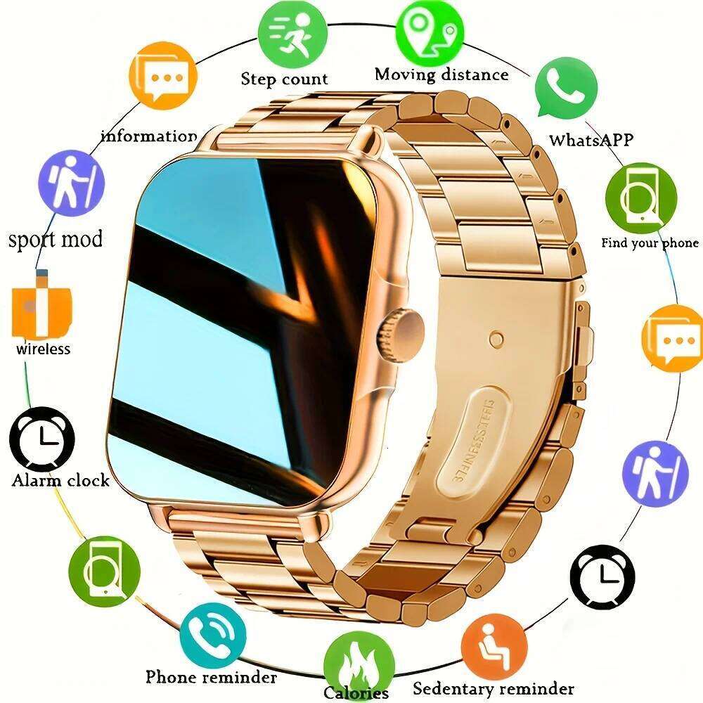 LAXASFIT New Smart Voice Assistant Fitness Band with Call/Text Alerts Multiple Exercise Modes Smartwatch Weather