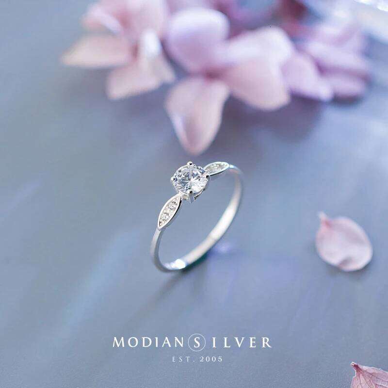 Modian Radiant AAA Zircon Authentic Sterling Silver 925 Ring for Women Fashion Weddind Engagement Gift Fine Jewelry Accessories H260312