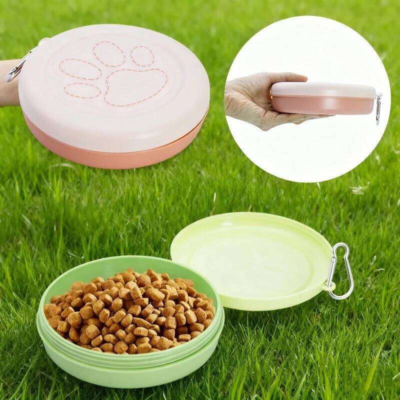 Portable Food Water Container Outdoor Travel Dog Drinking Durable Feeder Bowl for Cats Dogs Pet Feeding Supply 26Y0312