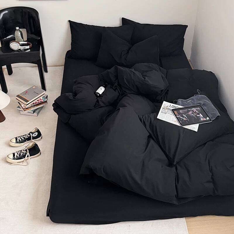 Bonenjoy 100% Cotton Bedding Plain Color Bedsheet Single/Queen/King Size Bedclothes Skin-friendly Bed Linen Set H260312