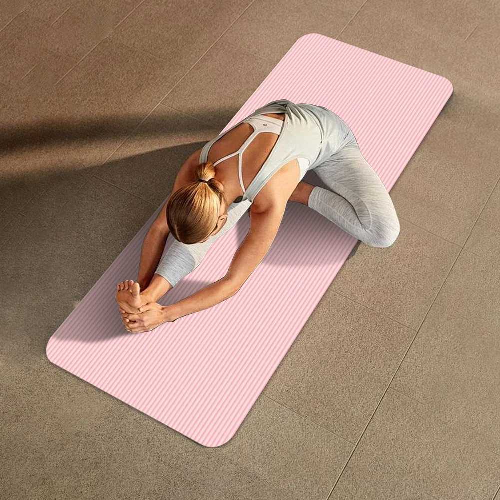 Yoga Mat Non Slip Exercise Mat Thick Solid Color Fitness Mat Yoga Workout Mat Multi-Function for Home Gym M260312