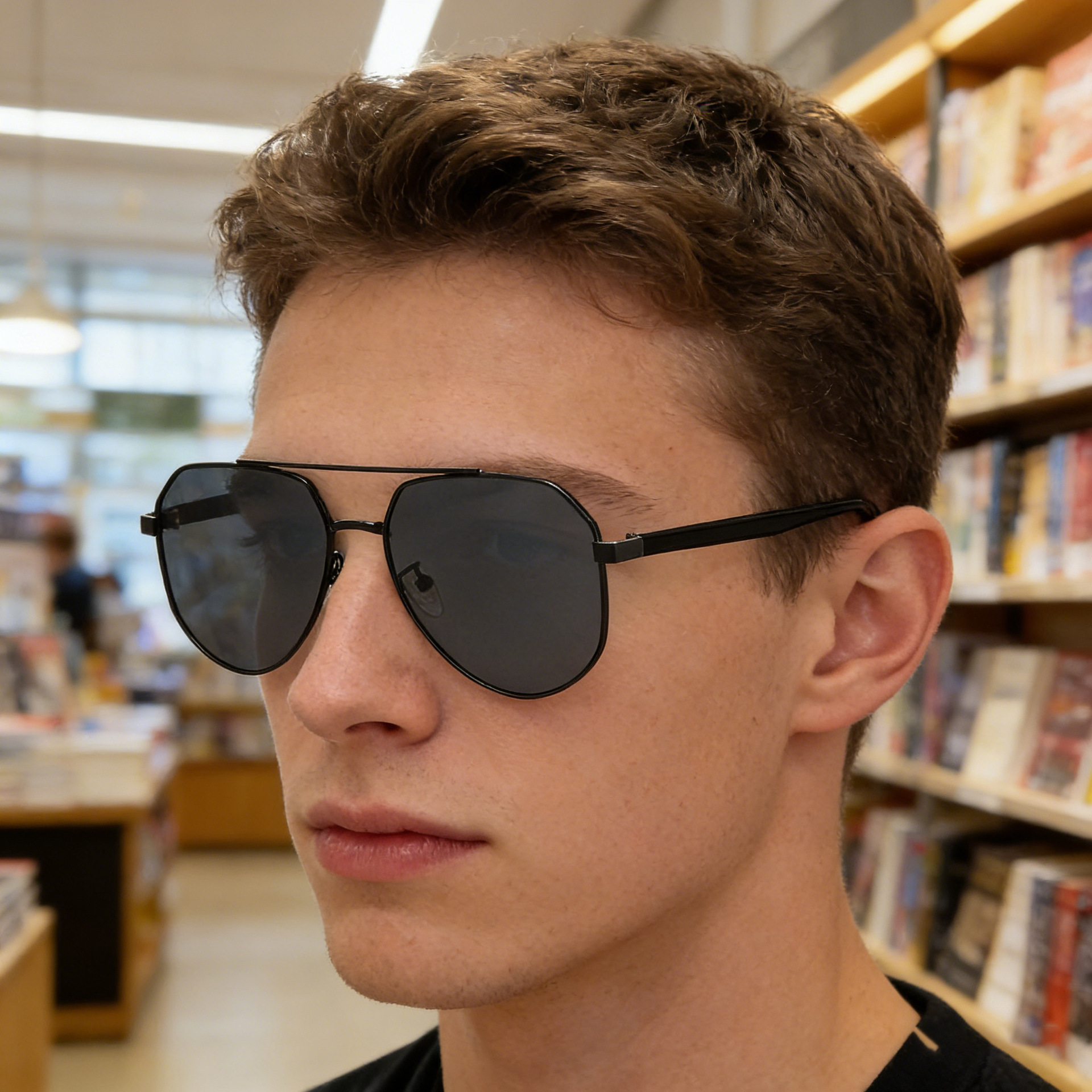 2026 New Fashion Square Polarized Sunglasses for Men, Double-Beam Outdoor Driving Sun Protection Glasses, Men's