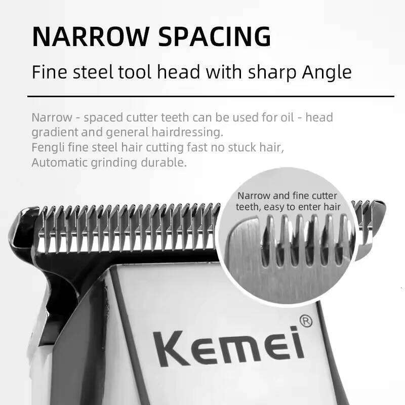 Kemei KM-5027 Electric Clipper Rechargeable Hair Trimmer LCD Display Hairdresser Professional Cutting Machine C260312
